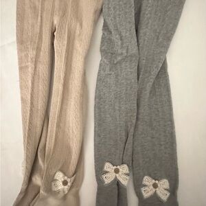 Charming Kids Leggings with Bow Details 2 pack size Small